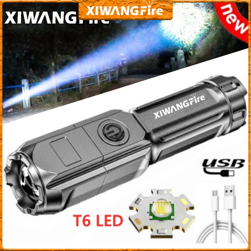 XIWANGFIRE Flashlight Super Bright Torch Light Waterproof Zoomable Outdoor Rechargeable Lights